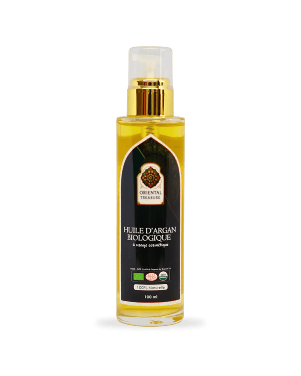 Flacon d'huile Cosmétique d'argan avec pompe