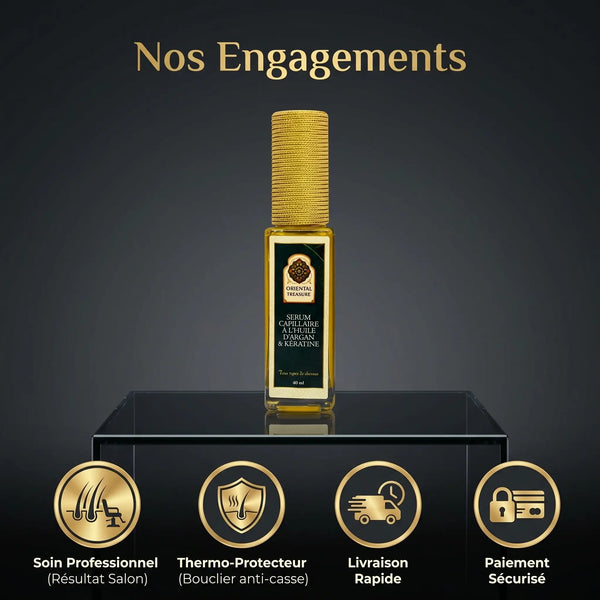 Sérum Lissant Cheveux Argan & Kératine – Effet Brillance Miroir