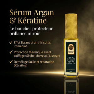 Sérum Lissant Cheveux Argan & Kératine – Effet Brillance Miroir