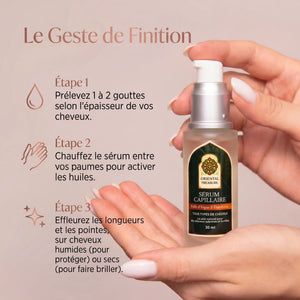 Sérum Cheveux Argan, Ricin & Blé – Trio d'Huiles Nourrissant Parfum Framboise