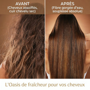 Avant après shampoing argan aloe vera cheveux brillants cuir chevelu apaisé