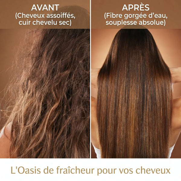 Avant après shampoing argan aloe vera cheveux brillants cuir chevelu apaisé