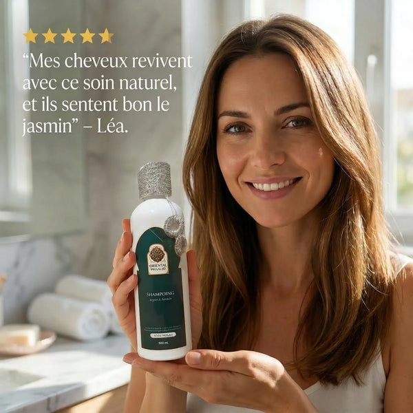 Shampoing Naturel Argan & Jasmin – Bain Nourrissant Sans Sulfates