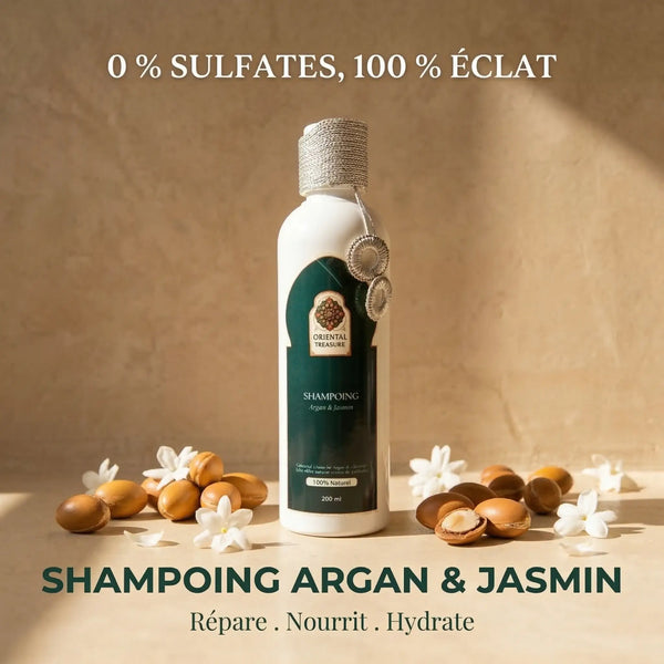 Shampoing Naturel Argan & Jasmin – Bain Nourrissant Sans Sulfates