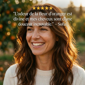 Avis cliente shampoing argan fleur d'oranger cheveux brillance parfum solaire