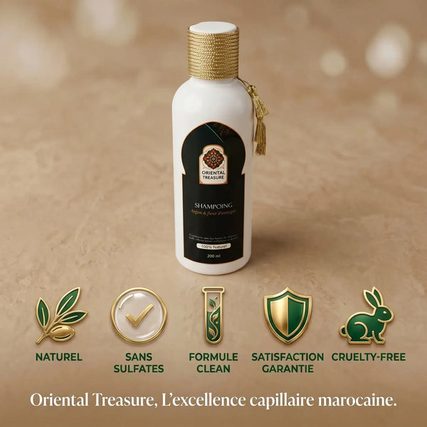 Garanties Oriental Treasure shampoing argan fleur d'oranger clean naturel Maroc