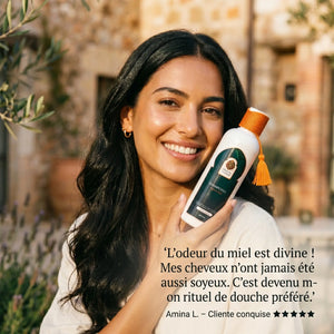 Avis cliente Khadija shampoing argan miel cheveux démêlage facile