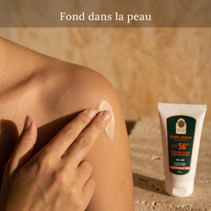 Crème solaire visage SPF 50+ au fini invisible sur la peau